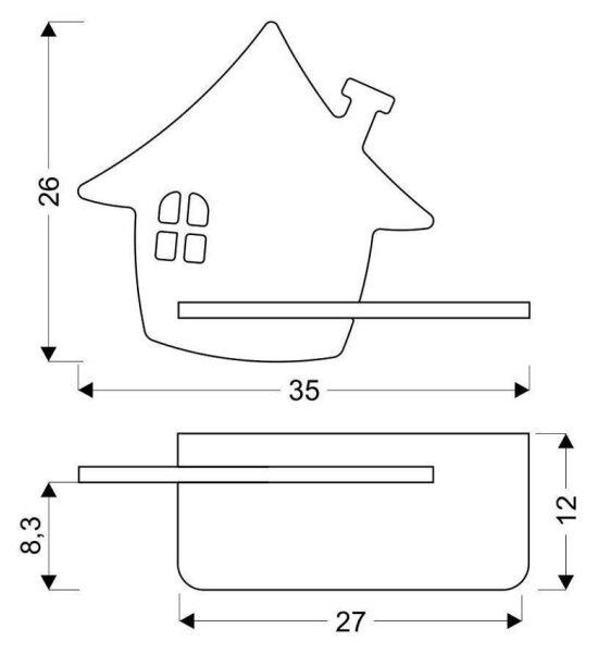 LED Dětské nástěnné svítidlo s poličkou HOUSE LED/4W/230V zelená/dřevo