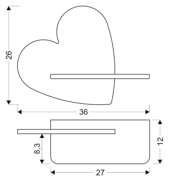 LED Dětské nástěnné svítidlo s poličkou HEART LED/5W/230V růžová/dřevo
