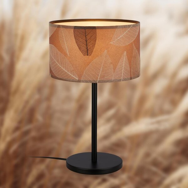 BRILONER Mata stolní lampa, dekor s lístky, kávová barva 7853014