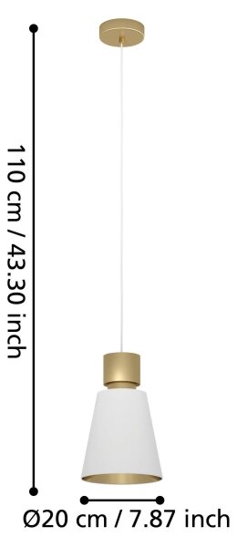 Eglo 900376 - Lustr na lanku AGLIENTINA 1xE27/40W/230V