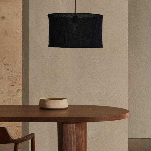 Černé lněné stínidlo Kave Home Mariela 50 cm