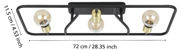 Eglo 900367 - Stropní svítidlo MESSINARO 3xE27/40W/230V