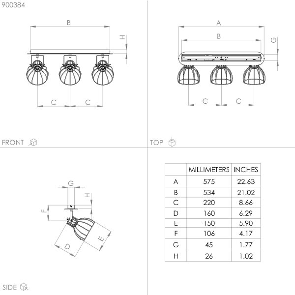 Eglo 900384 - Bodové svítidlo SAMBATELLO 3xE27/40W/230V