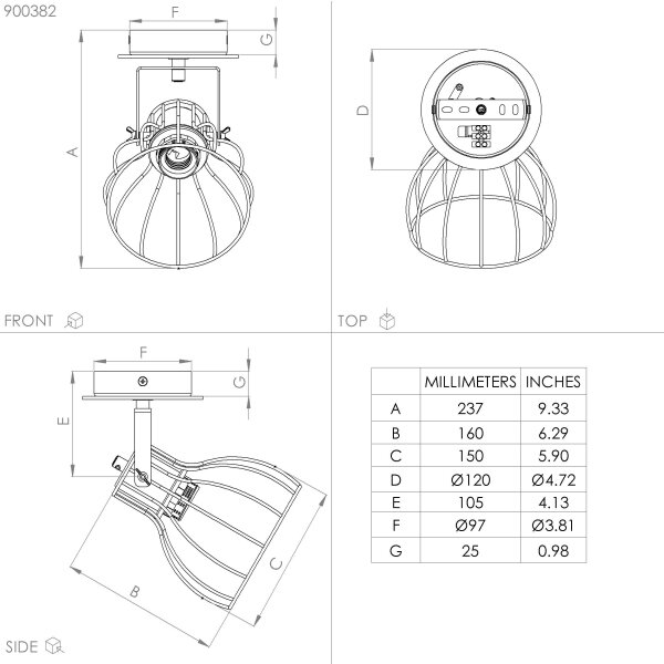 Eglo 900382 - Nástěnné bodové svítidlo SAMBATELLO 1xE27/40W/230V