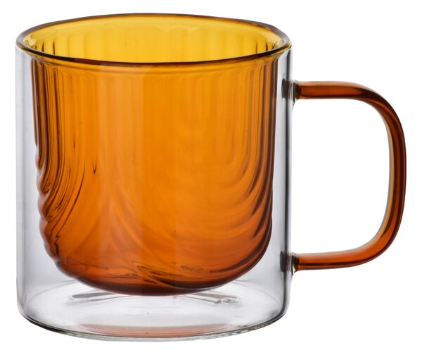 Allesken Skleněný hrnek PETER HONEY 320 ml čirý/medový