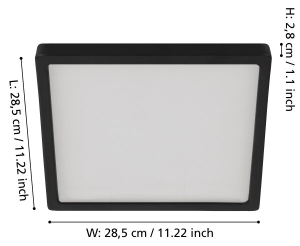 Eglo 900588 - LED Stmívatelné stropní svítidlo FUEVA LED/20,5W/230V černá