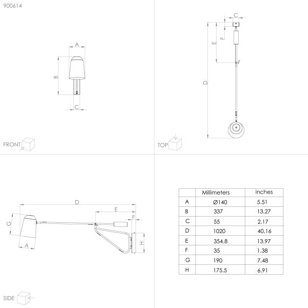 Eglo 900614 - Nástěnná lampa LORETO 1xE27/28W/230V