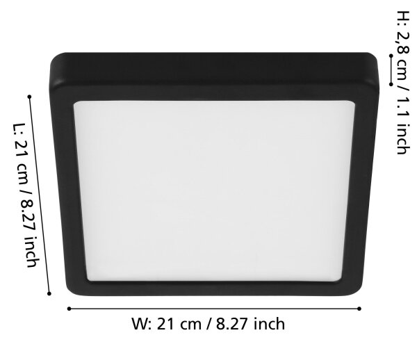 Eglo 900587 - LED Stmívatelné stropní svítidlo FUEVA LED/17W/230V černá
