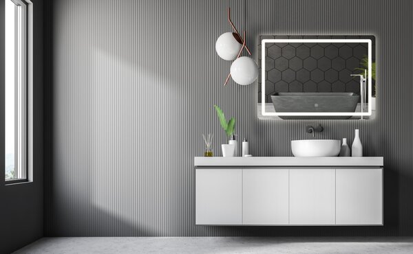 REA Dotykové zrcadlo s LED osvětlením COLOR 80x60 cm