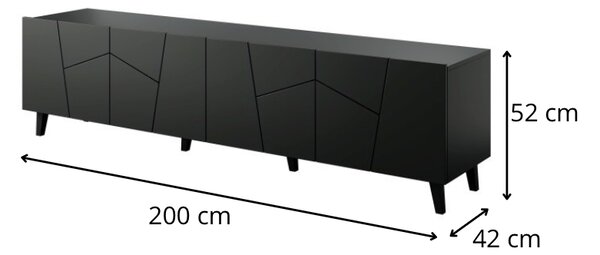 HALMAR TV stolek Etna 200 cm černý