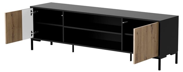 HALMAR TV stolek Merci 180 cm černý/dub artisan