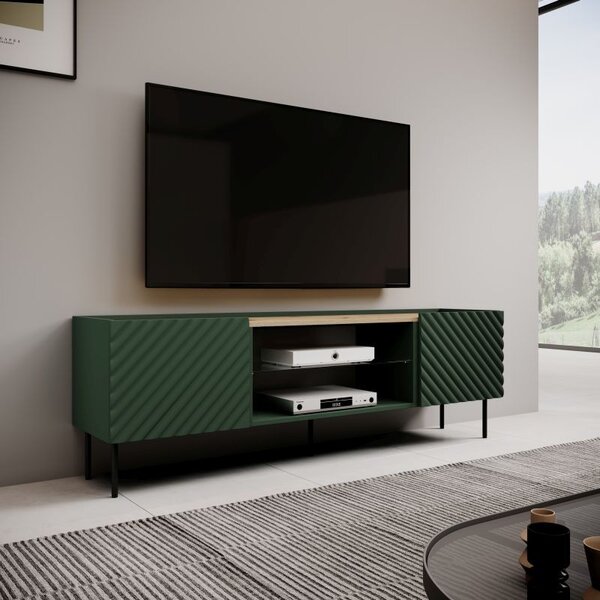 HALMAR TV stolek Onda 180,5 cm zelený/dub artisan