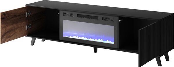 HALMAR TV stolek Random 180 cm s krbem dub wotan/černý