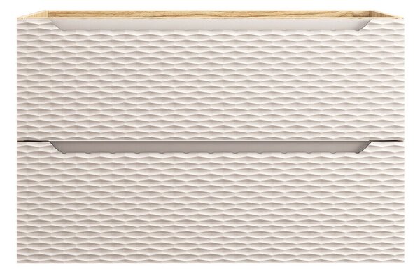 Comad Koupelnová skříňka Ocean Beige II s deskou a umyvadlem 90 cm béžová/dub olejovaný