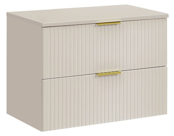 Comad Závěsná skříňka pod umyvadlo Adele Cashmere s deskou 80 cm kašmír