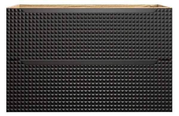 Comad Koupelnová skříňka Luxor Black I s deskou a umyvadlem 90 cm černá/dub olejovaný