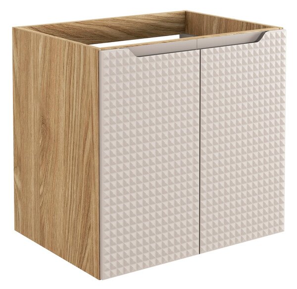 Comad Závěsná skříňka Luxor Beige s deskou a umyvadlem 90 cm béžová/dub olejovaný