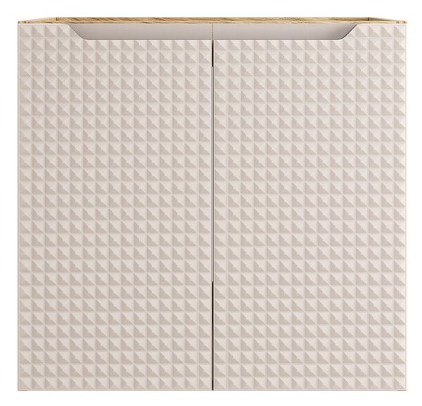Comad Závěsná skříňka Luxor Beige s deskou a umyvadlem 90 cm béžová/dub olejovaný