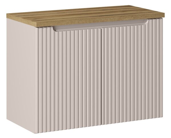 Comad Závěsná skříňka pod umyvadlo Nova Cashmere I s deskou 80 cm kašmír/dub coast evoke