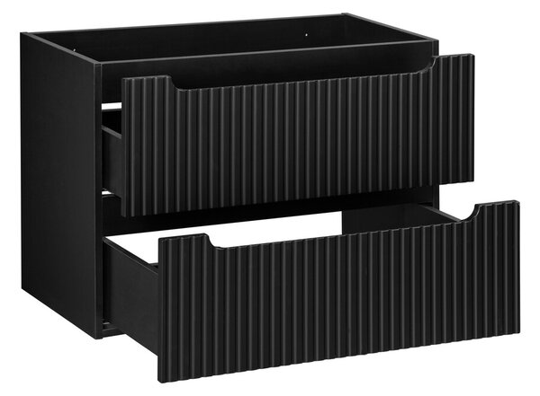 Comad Závěsná skříňka pod umyvadlo Nova Black I s deskou 80 cm černá/dub coast evoke