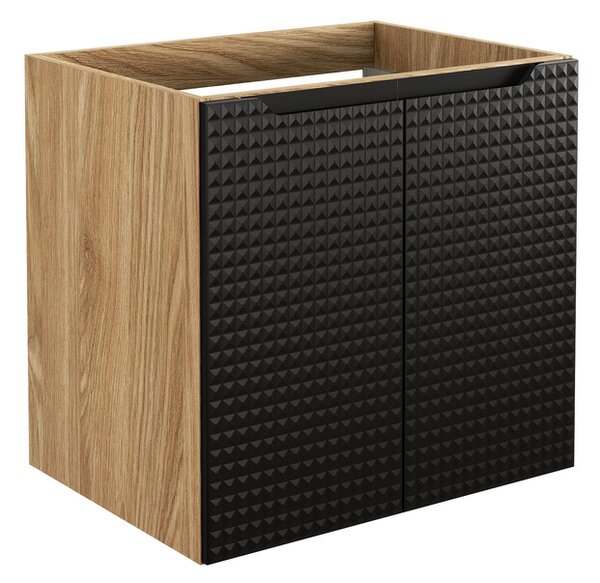 Comad Závěsná skříňka pod umyvadlo Luxor Black s deskou 90 cm černá/dub olejovaný