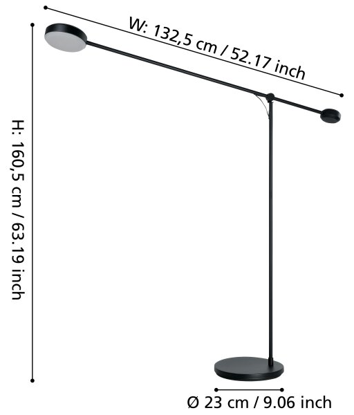 Eglo 900354 - LED Stmívatelná stojací lampa CLAVELLINA LED/24W/230V