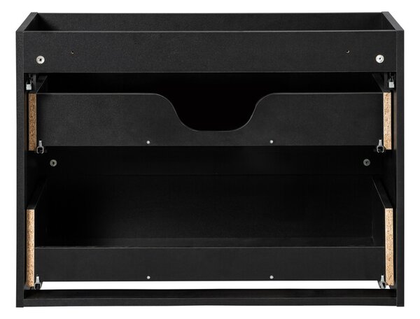 Comad Závěsná skříňka pod umyvadlo Nova Black I s deskou 80 cm černá/dub coast evoke