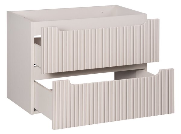 Comad Závěsná skříňka pod umyvadlo Nova Cashmere II s deskou 80 cm kašmír/dub coast evoke