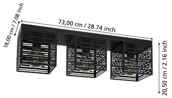 Eglo 900357 - Stropní svítidlo PIEDRITAS 3xE27/40W/230V
