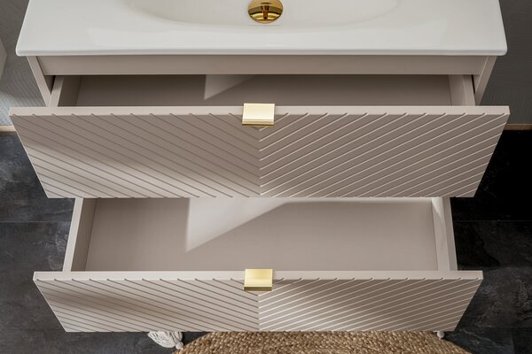 Comad Závěsná skříňka pod umyvadlo Viva Cashmere s deskou 80 cm kašmír/dub coast evoke