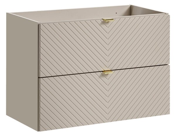 Comad Koupelnová sestava Viva Cashmere s deskou, umyvadly a skříňkami 120 cm kašmírová/dub evoke