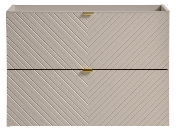 Comad Koupelnová sestava Viva Cashmere s deskou, umyvadly a skříňkami 120 cm kašmírová/dub evoke
