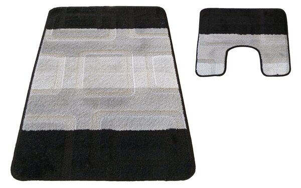 Sada koupelnových koberečků Montana 04N s výřezem - černá