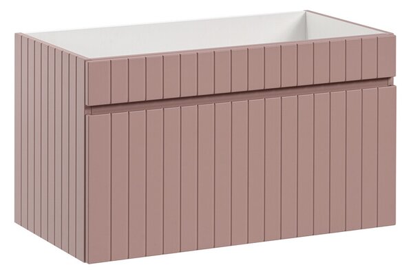 Comad Závěsná skříňka Iconic s deskou a umyvadlem 60 cm růžová/bílá