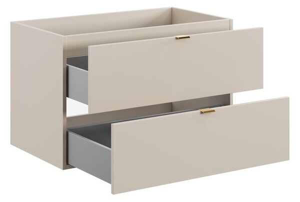 Comad Závěsná skříňka pod umyvadlo Dalia Cashmere s deskou 80 cm kašmírová