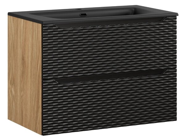 Comad Závěsná skříňka Ocean se zápustným umyvadlem 80 cm černá
