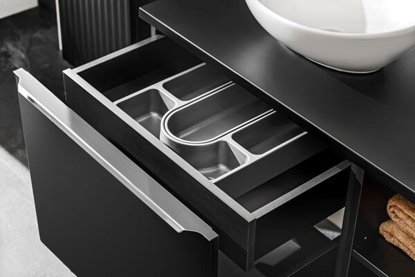Comad Závěsná skříňka SantaFe II s deskou a umyvadlem 60 cm černá