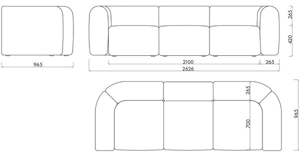 -25 % Dny MOMENTI– noo.ma Pohovka Flom 262 cm