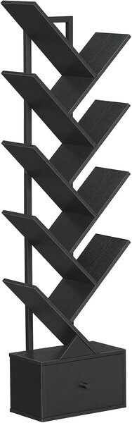 VASAGLE Designová knihovna Marelo 135 cm černá