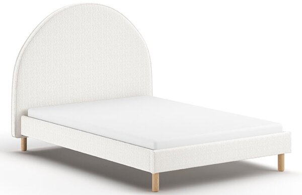 Bílá bouclé postel Vipack Moon 140 x 200 cm