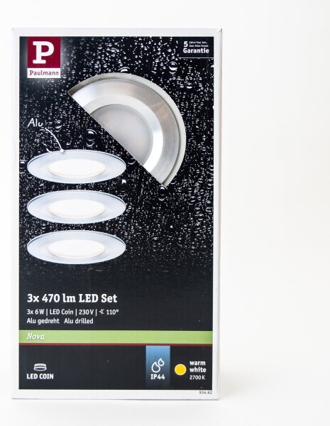 Paulmann 93462 - SADA 3xLED/6W IP44 Koupelnové podhledové svítidlo NOVA 230V