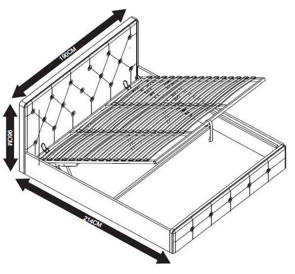 ČALOUNĚNÁ POSTEL, 180/200 cm, tmavě šedá Carryhome, Online Only