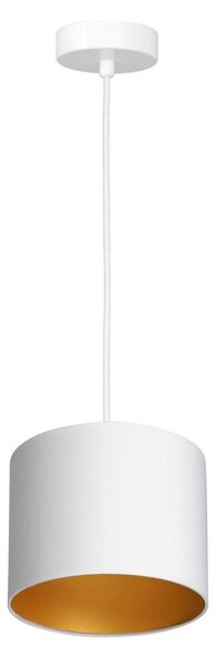 Lustr na lanku ARDEN 1xE27/60W/230V pr. 18 cm bílá/zlatá