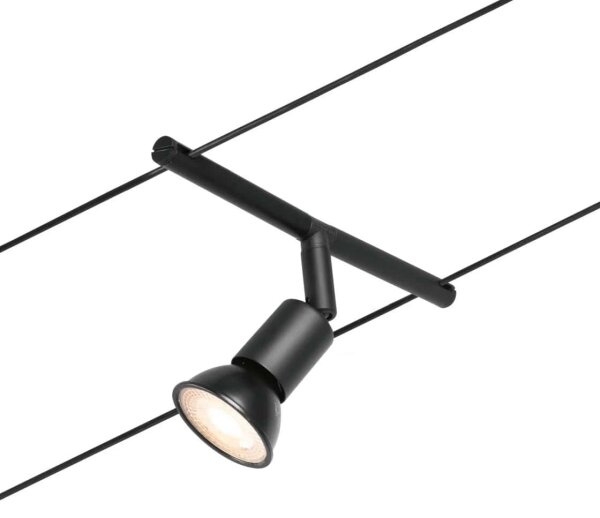 Paulmann 94446 - SADA 5xGU5,3/10W Kompletní lankový systém SALT 230V černá