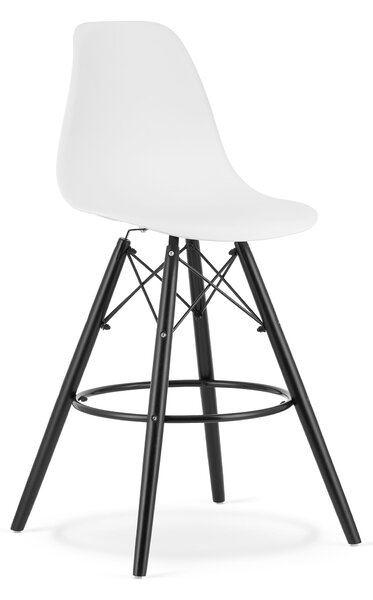 Bílá barová židle CARBRY LAMAL s černými nohami