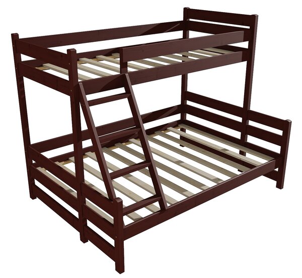 Vomaks Patrová postel s rozšířeným spodním lůžkem PPS 004 Rozměr: 100/120 x 200 cm, Umístění žebříku: vpravo (vyobrazeno), Povrchová úprava: moření o…