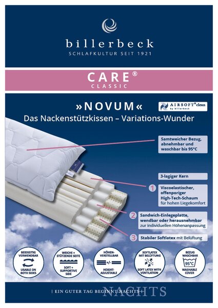 ŠÍJOVÝ OPĚRNÝ POLŠTÁŘ 40/80 cm Billerbeck - Anatomické polštáře