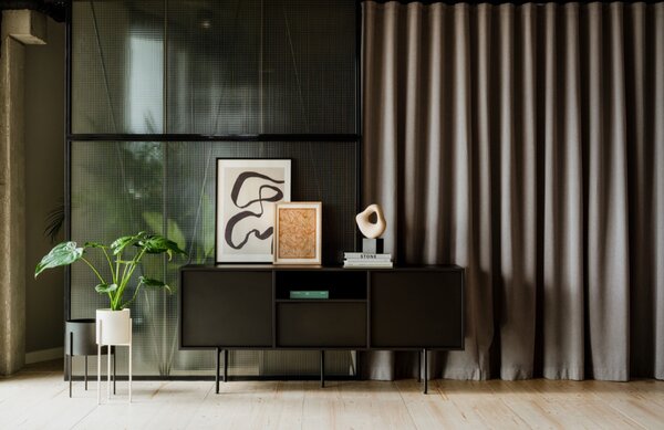 LÉTO -15% noo.ma Černá komoda Bau 180 x 50 cm