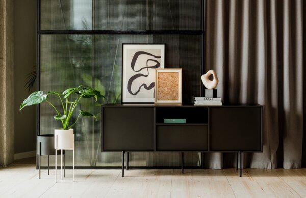 LÉTO -15% noo.ma Černá komoda Bau 180 x 50 cm