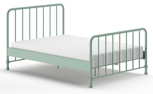 Olivově zelená kovová postel Vipack Bronxx 140 x 200 cm
